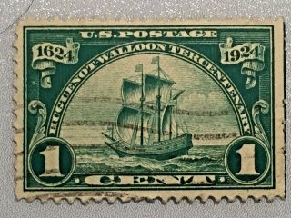 Stamp - 1924 Huguenot - Walloon Tercentenary,  Ship “new Netherland” 1 Cent No.  614