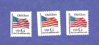 2883 2884 2885 " G " Old Glory 3 Singles Never Hinged