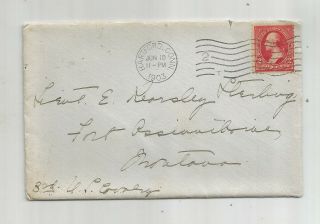 1903 Cover And Letter To Luietenant Of 3rd Cavalry