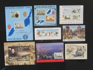 Isle Of Man 8 X Different Miniature Sheets & 4 X Complete Sets Mnh