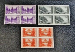 Nystamps Us Stamp 758 // 764 H $20 Block With Vertical Line Between