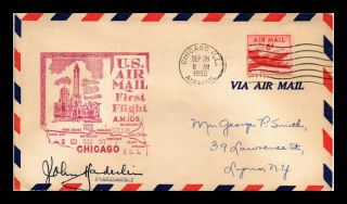 Dr Jim Stamps Us Chicago Am 106 First Flight Air Mail Cover Sioux City