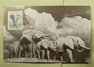 Dr Who 1954 South Africa Fdc Maximum Card Elephants E70028