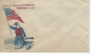 Civil War Cover - To The Gulf Of Mexico Through C.  S.  A.  - Zouave Soldier W/ Flag