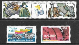 Italy - 1996.  Work For The World (7th) - Set Of 4 (inc Pair,  Label),  Mnh -