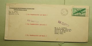 Dr Who 1942 Honolulu Hawaii Clipper Airmail To Akron Oh Wwii Censored E46001