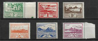 Jersey 1943 Stamps Issued During The German Occupation Sg 3 - 8 Set 6 Mlh.