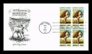 Dr Jim Stamps Us Americas Wool Sheep In North America Fdc Cover Block