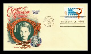 Dr Jim Stamps Us Pearl Buck Great American Women Fdc Cover Scott 1571