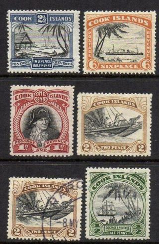 Cook Islands 1932 Group Of 6 Mounted And V.  F.  U.  Sound & Collectable