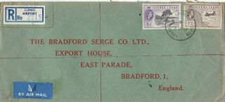 1959 Sierra Leone Lungi Airport Registered Air Mail Cover Posted To The Uk 58