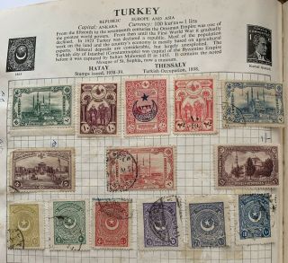 Two Old Album Pages Of Stamps From Turkey (the Strand)