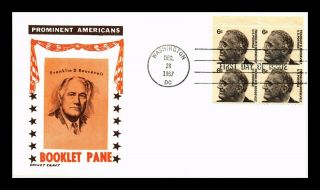 Us Cover Franklin D Roosevelt Prominent Americans Block Of 4 Fdc Cachet Craft