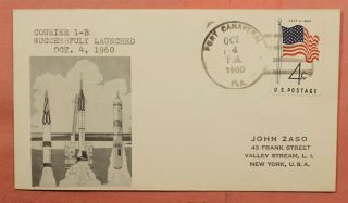 1960 Space Courier 1 - B Rocket Launch Port Canaveral Fl Zaso Label