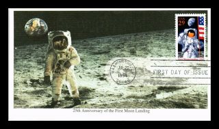 Dr Jim Stamps Us 25th Anniversary Moon Landing Fdc Mystic Cover Washington Dc