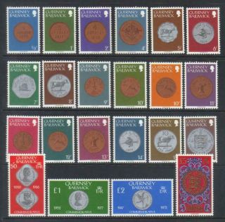 Guernsey 1979 Coins Mnh Set Of 22