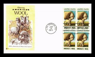 Dr Jim Stamps Us Americas Wool 450th Anniversary Fdc Cover Craft Block