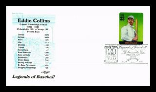 Us Cover Eddie Collins Legends Of Baseball Fdc Artmaster Cachet