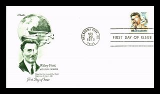 Dr Jim Stamps Us Wiley Post Aviation Pioneer Air Mail Fdc Cover Oklahoma City