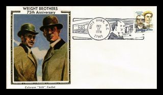 Dr Jim Stamps Us Wright Brothers 75th Anniversary Colorano Silk Cover