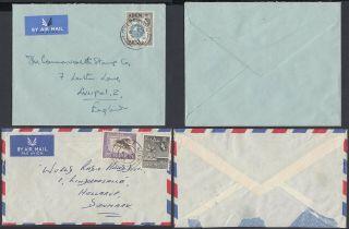 Aden - Airmail Cover To Denmark/england (x2).  (8g - 34528) Mv - 6070