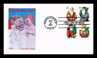 Dr Jim Stamps Us Santa Claus Indiana Combo Christmas First Day Cover