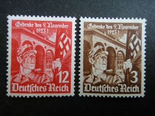 Germany Nazi 1935 Stamps Swastika Flag Bearer Feldherrnhalle At Munich Thir