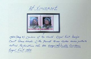 St Vincent 1985 Double Royal Visit Opt Error Nr366