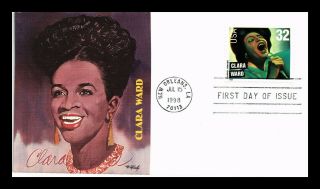 Dr Jim Stamps Us Clara Ward Gospel Singer First Day Of Issue Fleetwood Cover