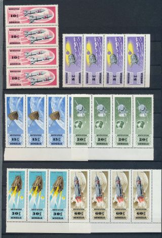 Mongolia Space Rockets Strips Mnh (32 Stamps) (as 216