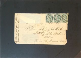 India 1885 Seapost Cover W/ Part Cut Out / Edge Tears - Z2904