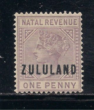 Zululand 1888 - 93 Opt 1d Deep Purple Sg2 Mm