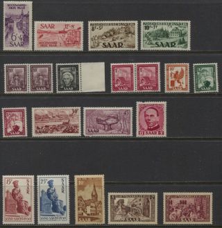 Saar 1948 - 1950 Small Mnh Selection,  Semi Postals Etc Cv $128,