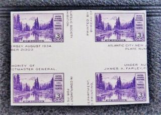 Nystamps Us Block Stamp 770 H Ngai P Block Of 4 With Crossed Gutters $28