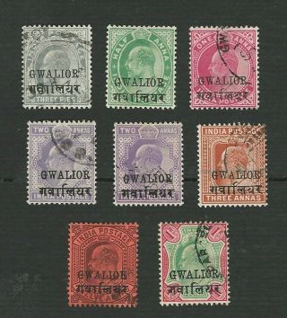 India 1903,  Edward Vii.  8 Different Type 
