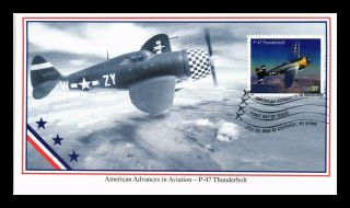 Dr Jim Stamps Us American Advances In Aviation P47 Thunderbolt Fdc Cover
