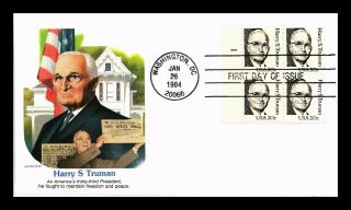 Dr Jim Stamps Us President Harry S Truman First Day Cover Plate Block