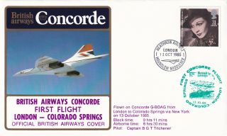 (28612) Gb Cover Concorde 1st Flight London Colorado Springs 1985