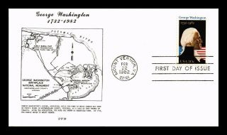Dr Jim Stamps Us George Washington First Day Cover 250th Birthday Mt Vernon