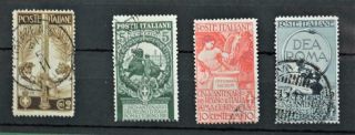 Italy Stamps 1911 Jubillee Of King.  Of Italy Set 4 - Sg 86 - Sg 89 (y19)