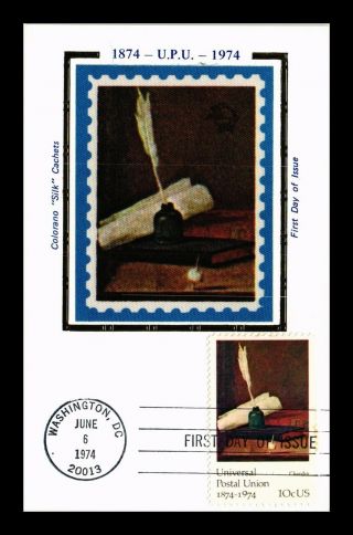Dr Jim Stamps Us Universal Postal Union Chardin Fdc Colorano Silk Postcard