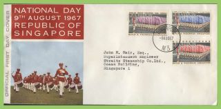 Singapore 1967 National Day Set On Airmail First Day Cover,  Singapore M3
