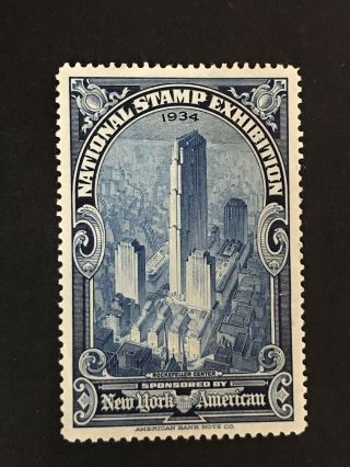 Gandg Us Stamp Poster Cinderella National Stamp Exhibition 1934 Ng