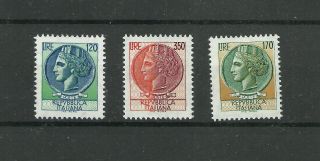 Italy 1977 Siracusana 3 Stamps Fluorescent Paper Sticker 1.  6 Cm Mnh Italia