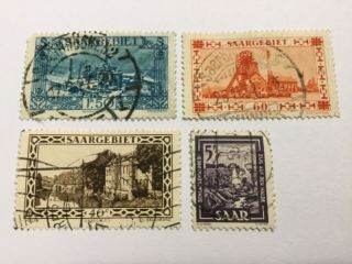 Old Stamps Saar X 4