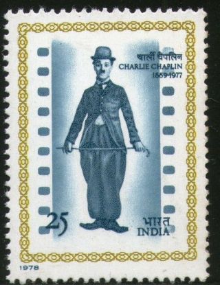 India 1978 Cinema Charlie Chaplin Hollywood Movies Stamp 1v Mnh