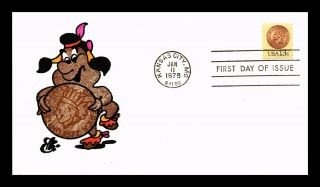 Dr Jim Stamps Us Indian Head Penny Hand Colored Ellis Fdc Cover Scott 1734