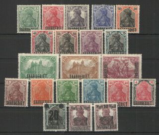 Germany - Saar 1920 - 21 Sc 41 - 67 Mh Vg/f Full Set Of " Saargebiet " Overprints