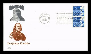 Dr Jim Stamps Us Benjamin Franklin Colonial Cachet First Day Cover Pair