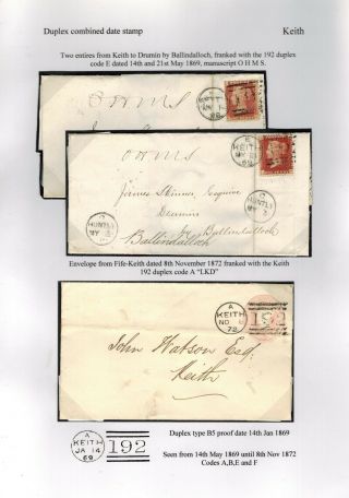 Gb Qv Entires / Cover X 3 With Stamps Cancelled With Keith Duplex Cancels